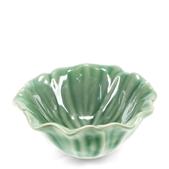 bol à fleurs en céramique 13cm - vert