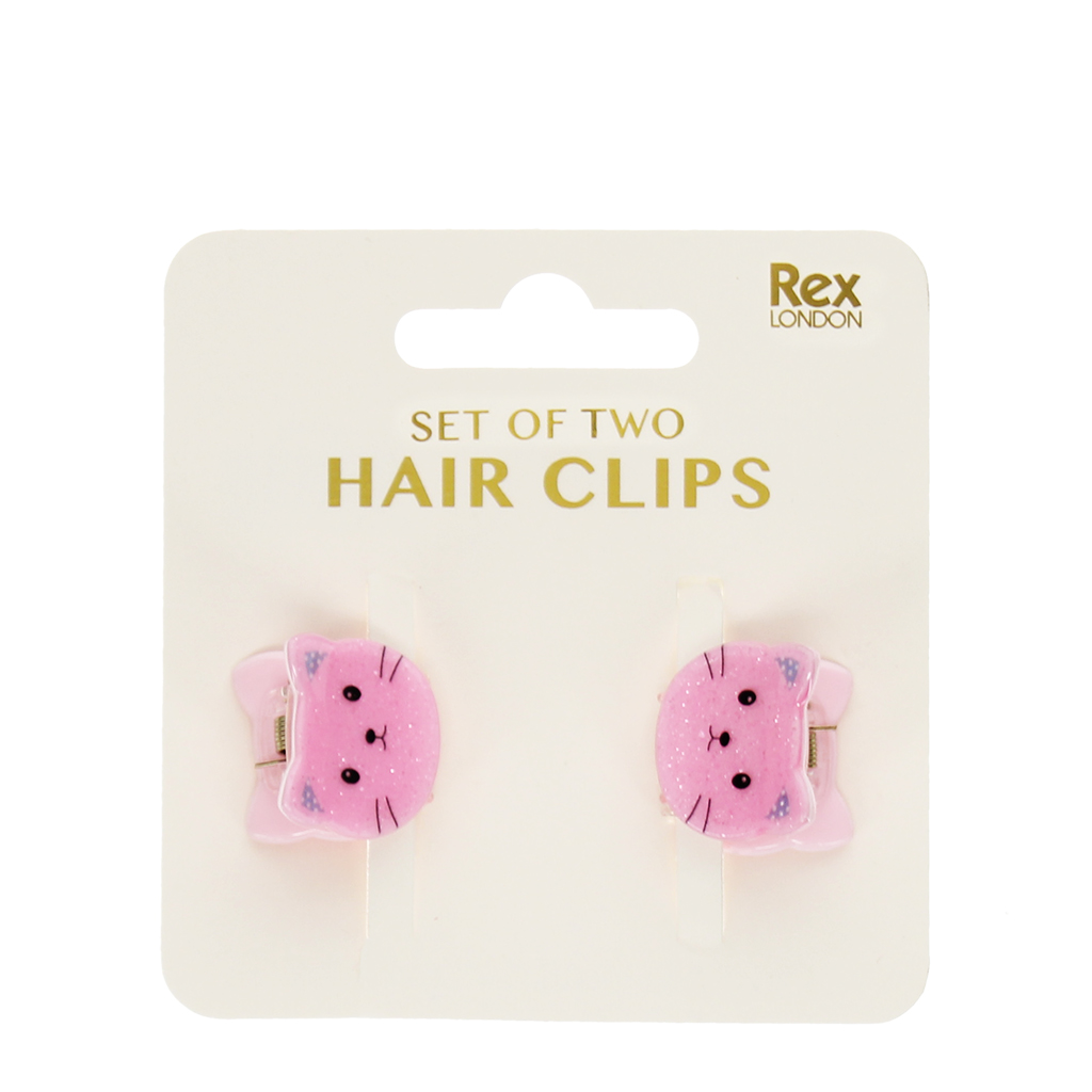 mini pinces à cheveux (lot de 2) - chats roses