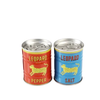tin salt and pepper shakers - leopard tin salt and pepper shakers - leopard
