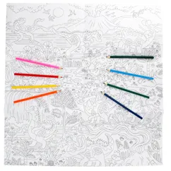 grande affiche à colorier avec crayons - bébés dinos grande affiche à colorier avec crayons - bébés dinos