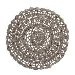 crochet placemat - grey crochet placemat - grey
