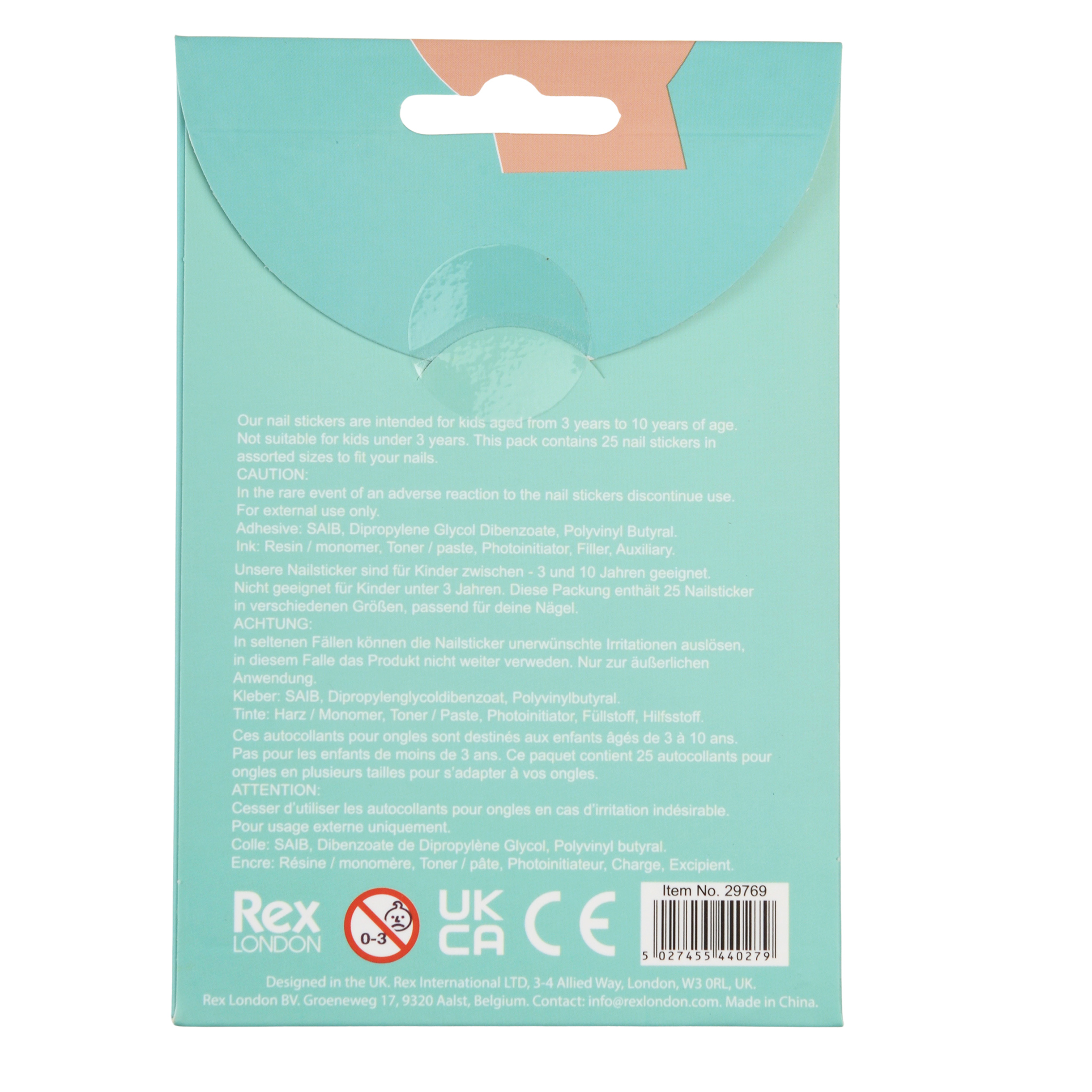 autocollants pour ongles top banane (lot de 25)