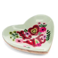 wooden heart-shaped trinket dish - love wooden heart-shaped trinket dish - love