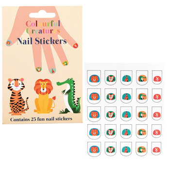 nagel-sticker colourful creatures (set mit 25 stück)