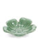 plat à fleurs en céramique 11cm - vert