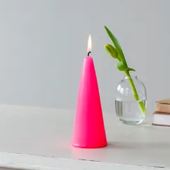 small cone candle - bright pink small cone candle - bright pink