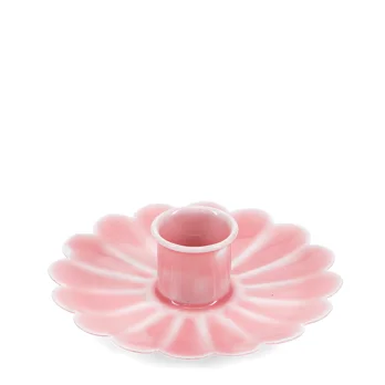enamel flat flower candle holder - pink enamel flat flower candle holder - pink