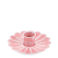 emaille-kerzenhalter mit flachem tropfschutz in blumenform -dunkelrosa
