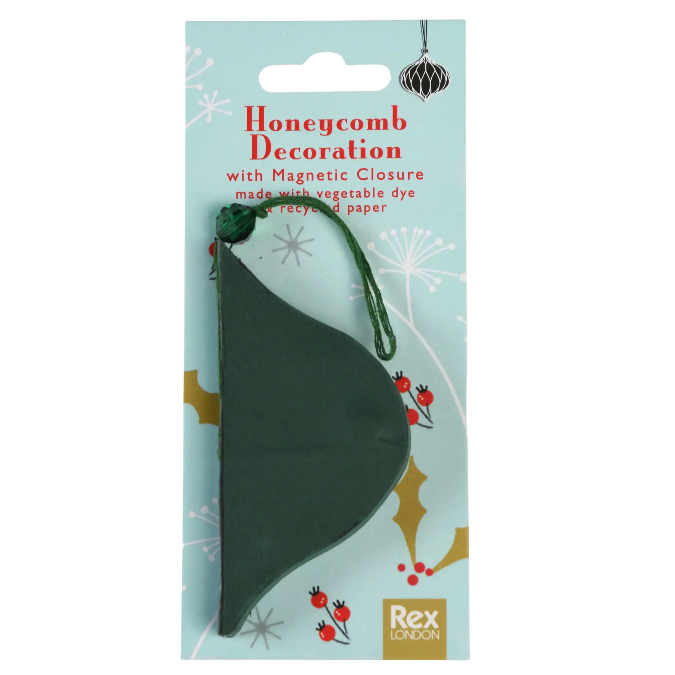 honeycomb christmas decoration - green round