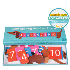 puzzle mit nummern - sausage dog