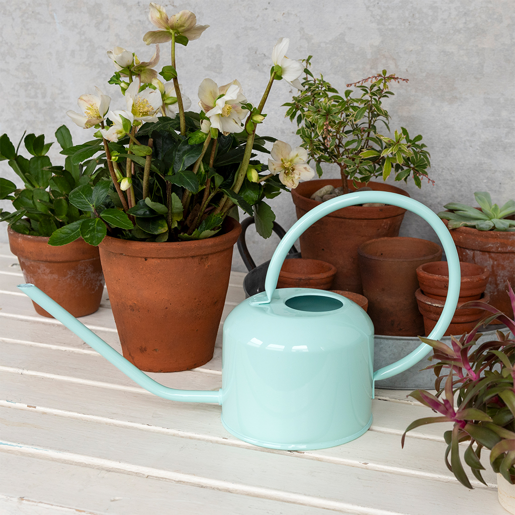 metal watering can 1ltr - sky blue