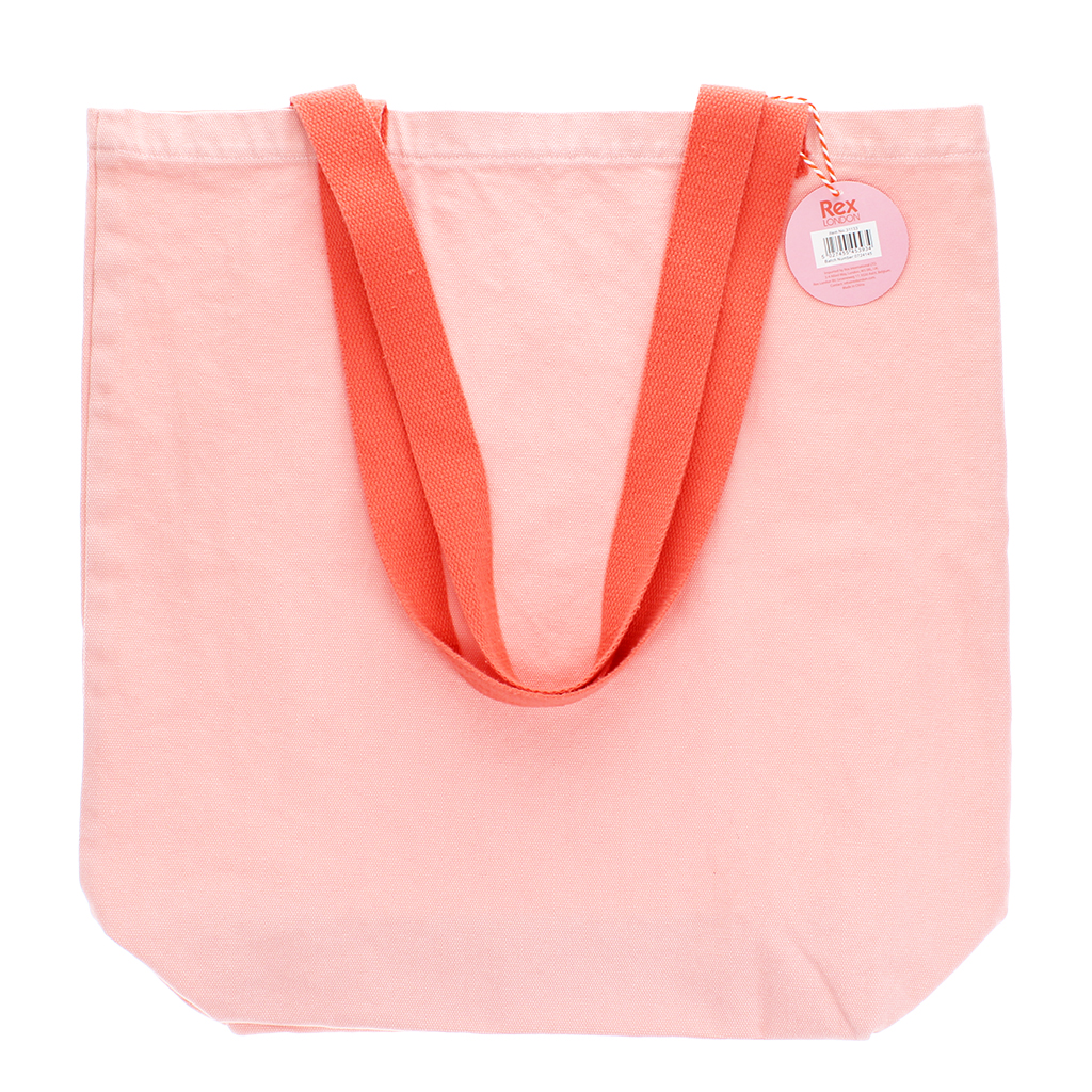 two-tone cotton tote bag - pink