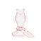 glass candlestick (12cm) - pale pink fish