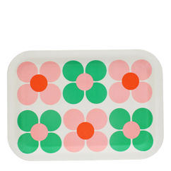 holztablett (28 x 20 cm) – pink and green daisy