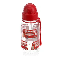 botella de agua para niños con pajita 500ml - autobús de londres tfl