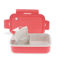 double wall lunch box with divider - rose pink