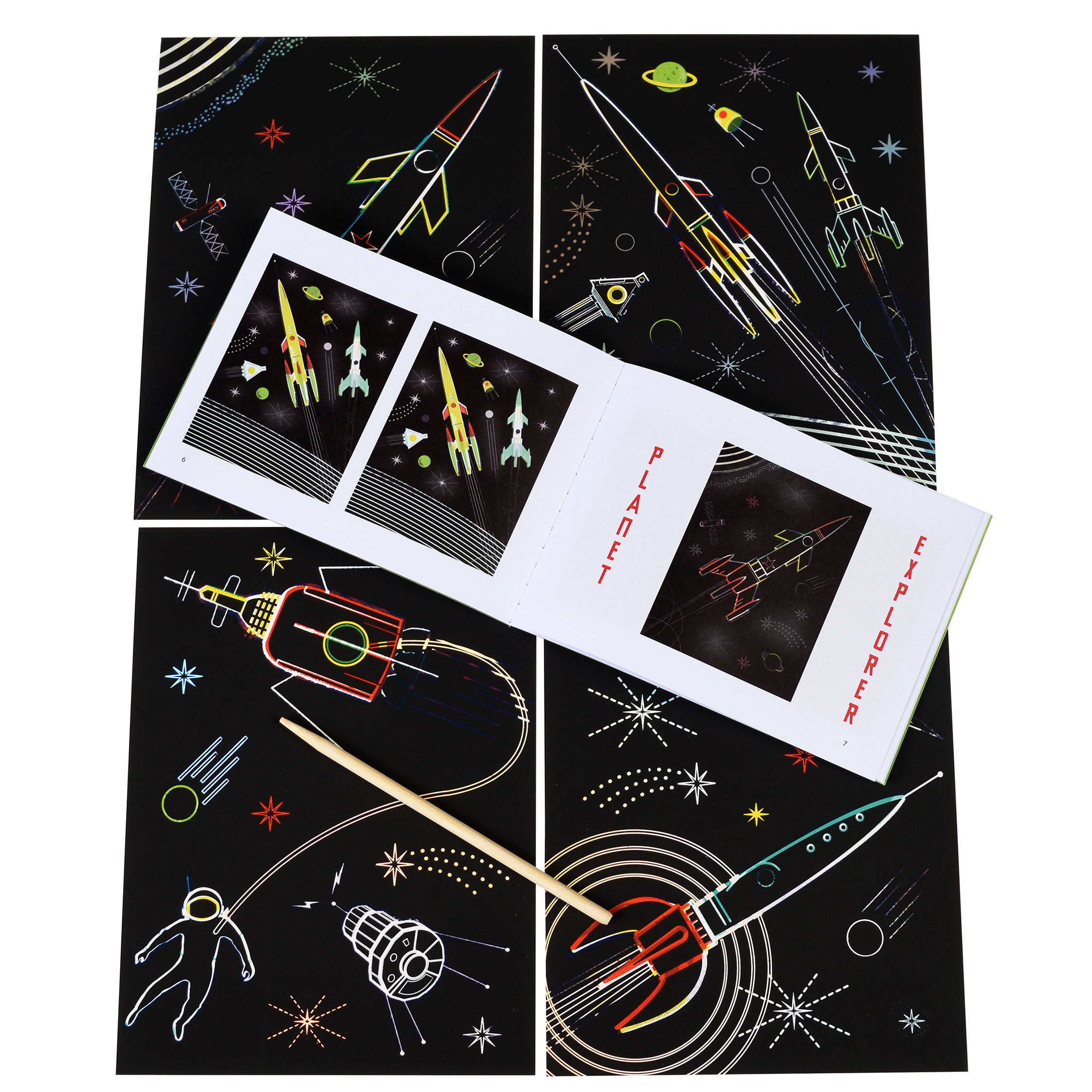 space age scratch art