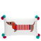 embroidered cushion with pom poms - sausage dog
