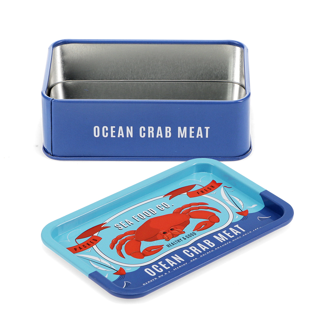 mini storage tin with lid - crab