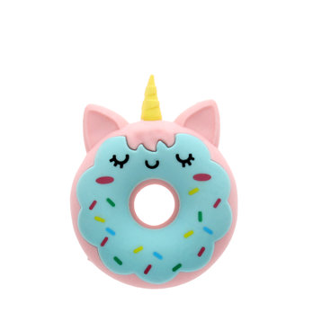 adorable animal doughnut eraser - unicorn