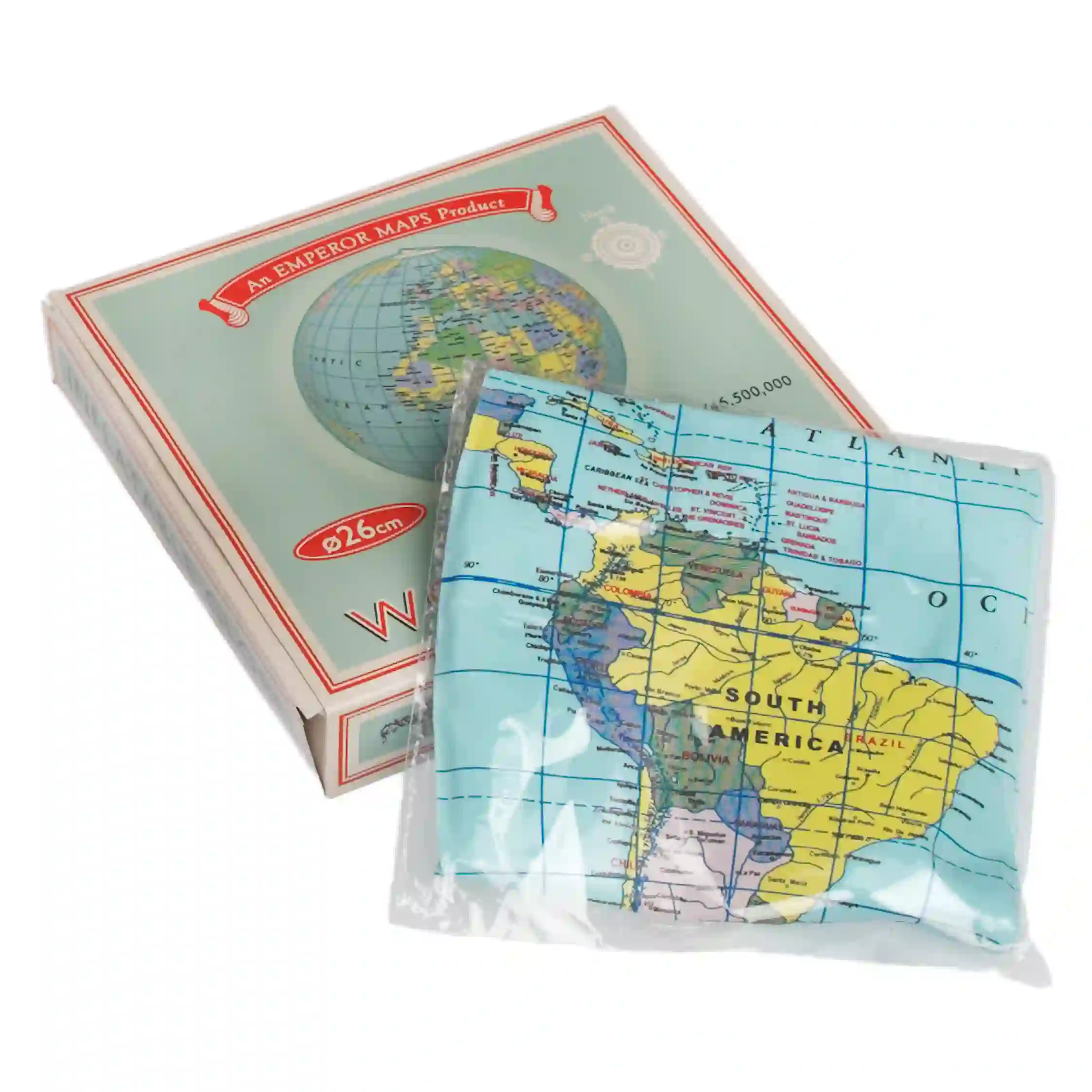 inflatable world globe - world map