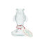 glass candlestick (12cm) - pale blue fish