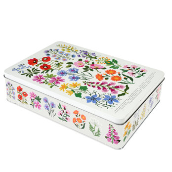 rectangular biscuit tin - wild flowers
