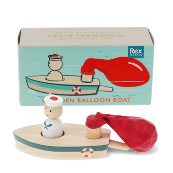 wooden balloon powered boat