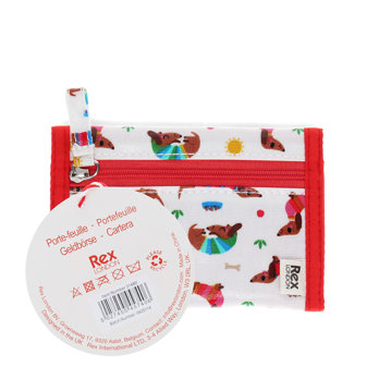 children's wallet - sunny sausage dog