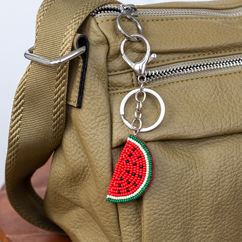 charm porte-clés perlé - pastèque