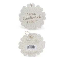 enamel flat flower candle holder - pink enamel flat flower candle holder - pink