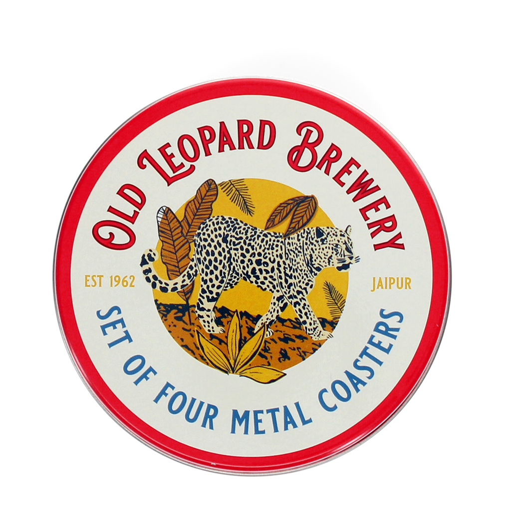 metal coasters (set of 4) - old leopard brewery