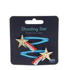 glitter hair clips (set of 2) - shooting star glitter hair clips (set of 2) - shooting star