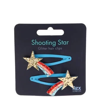 glitter hair clips (set of 2) - shooting star glitter hair clips (set of 2) - shooting star