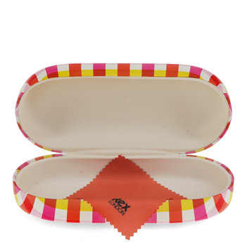 sunglasses case & cleaning cloth - pink gingham