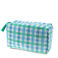 trousse de toilette matelassée - blue gingham