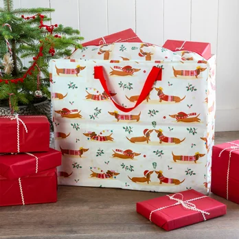 jumbo storage bag - festive sausage dog jumbo storage bag - festive sausage dog