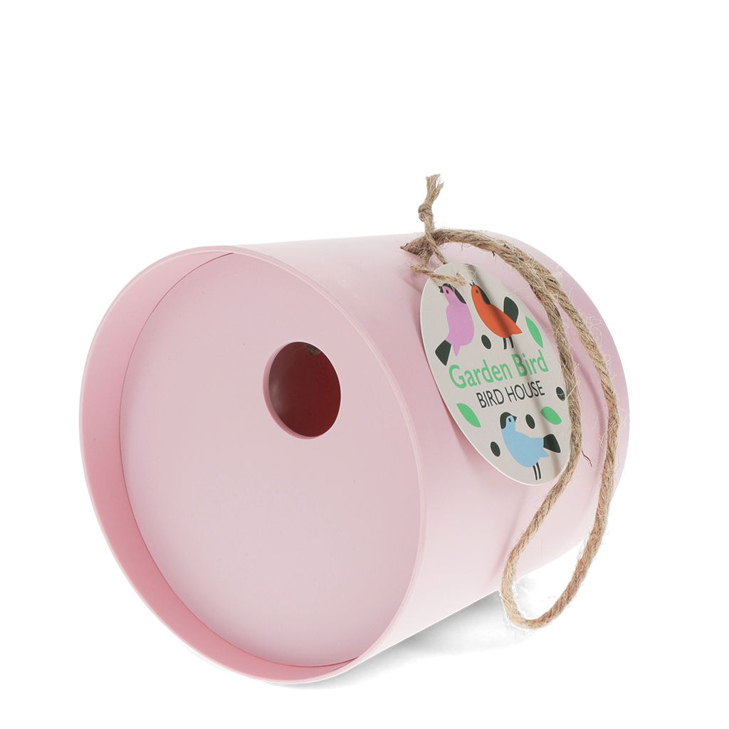 round bamboo fibre birdhouse - pink