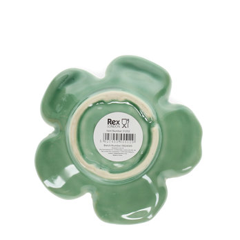 plat à fleurs en céramique 11cm - vert