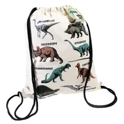 children's drawstring bag - prehistoric land