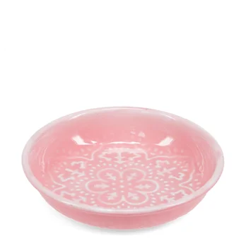 enamel trinket dish - pink enamel trinket dish - pink