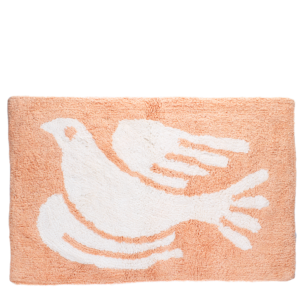 tufted cotton bath mat - white dove