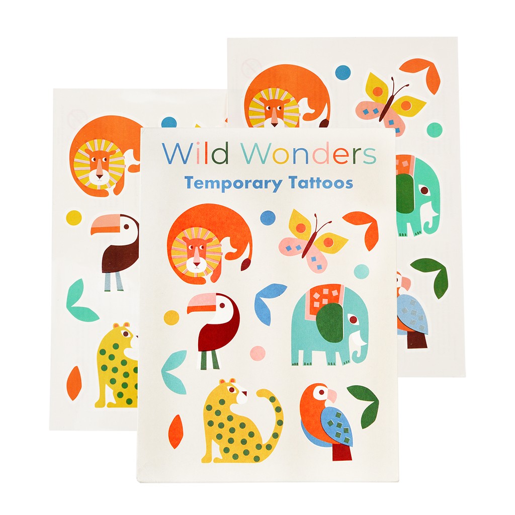 tatouages temporaires wild wonders (2 feuilles)