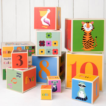 stacking blocks - colourful creatures