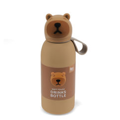 children's animal head drinks bottle 350ml - capybara