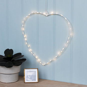 metallherz mit led lichtern - 30cm