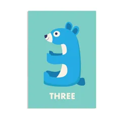 tarjeta de cumpleaños "tres" oso