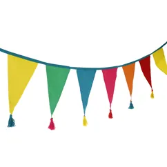 colourful tasselled cotton bunting (3 metres) colourful tasselled cotton bunting (3 metres)