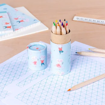 tube of colouring pencils - mouse ballet tube of colouring pencils - mouse ballet