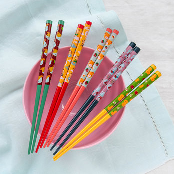 essstäbchen aus bamboo für kinder (5-er packung) - niedliche tiere